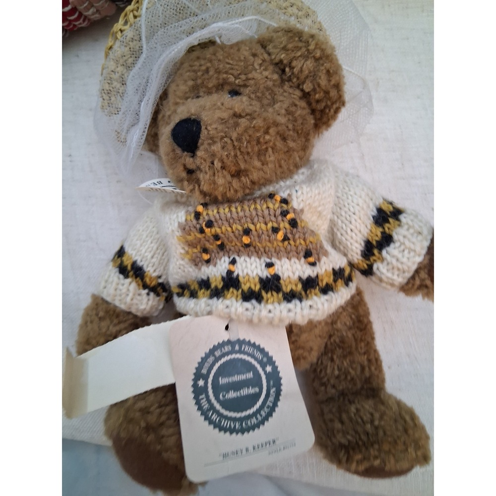 Boyds Bears Huney B Keeper Kids 8in Brown Vintage Beekeeper Plush